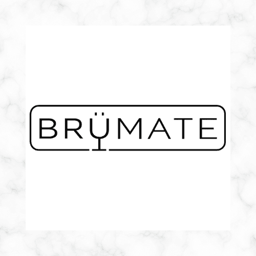Logo of BrüMate with stylized text and a wine glass icon.