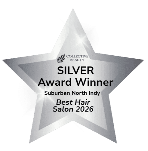Silver star award for Suburban North Indy Best Hair Salon 2026.